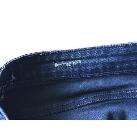 Judy Blue Boyfriend Fit Black Distressed Denim Jeans Size 31 Edgy Grunge Fall - Picture 6 of 8